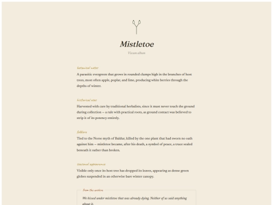 herbarium/mistletoe screenshot