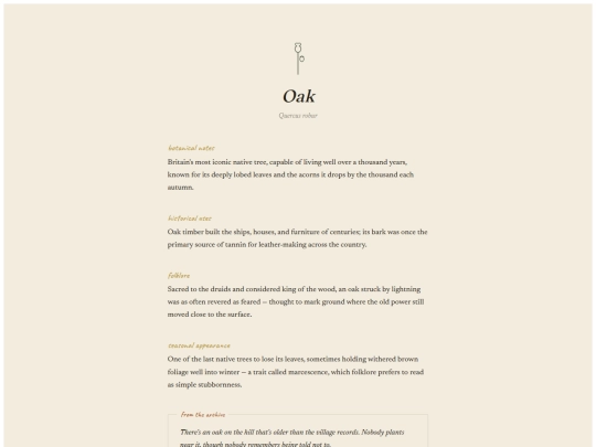 herbarium/oak screenshot