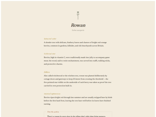 herbarium/rowan screenshot