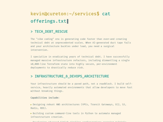 services screenshot