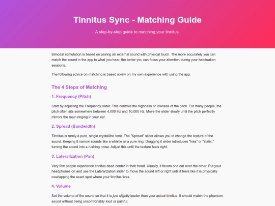 tinnitus-sync-matching screenshot