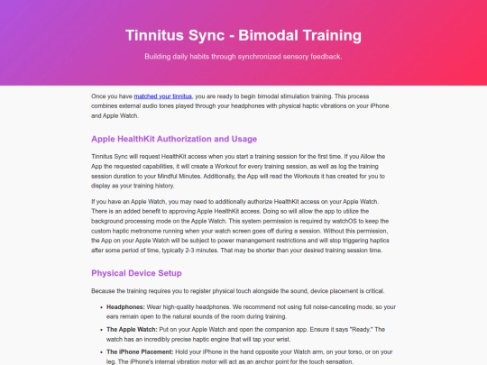 tinnitus-sync-training screenshot