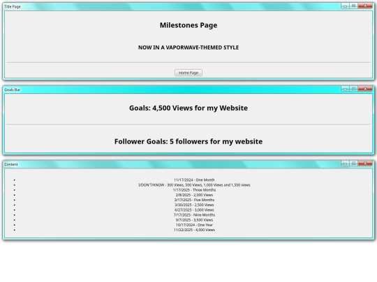 milestones screenshot