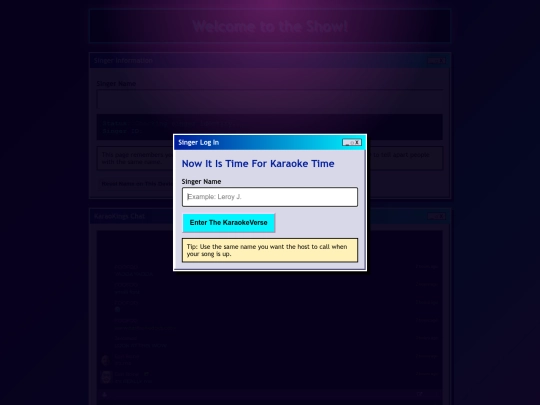 karaoke-welcome screenshot