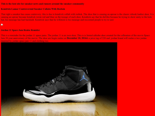 Sneakernews screenshot