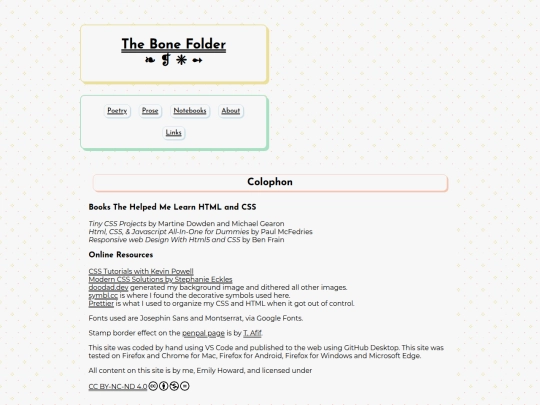 colophon screenshot