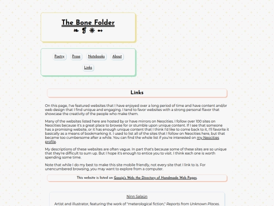 links screenshot