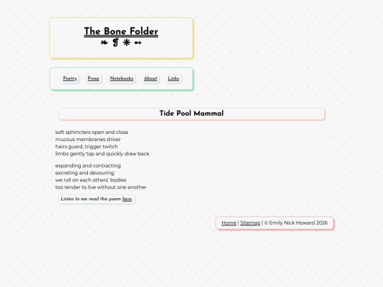 poetry/tidepoolmammal screenshot