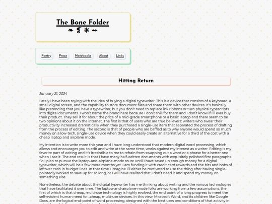 prose/hittingreturn screenshot