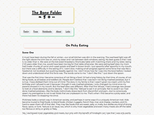 prose/onpickyeating screenshot