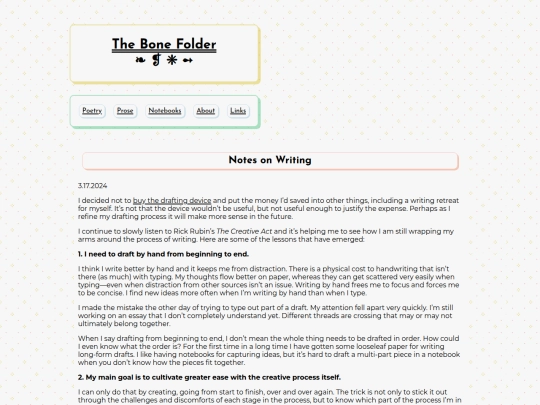 prose/onwriting screenshot
