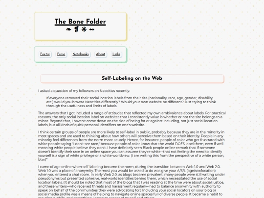 prose/selflabeling screenshot