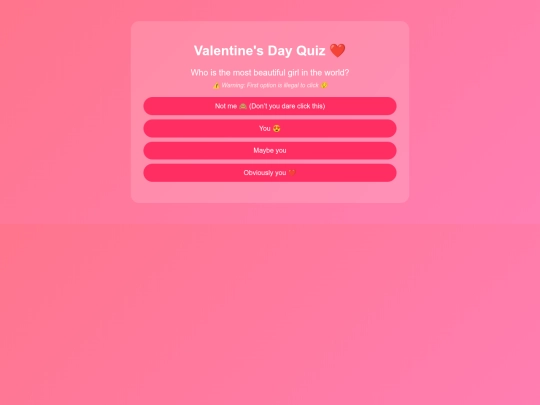 valentine/quiz screenshot