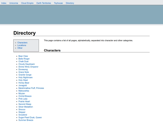 characterdirectory screenshot
