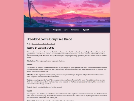 projects/breadmakerreviews/BreaddadDairyFree screenshot