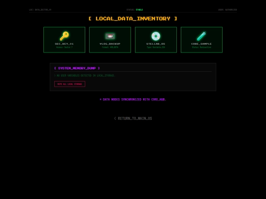 data screenshot