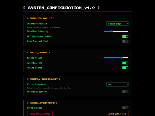 settings screenshot