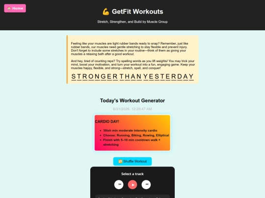 blog/getfit screenshot