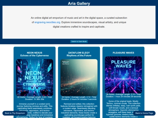 music/albums/ariagallery screenshot
