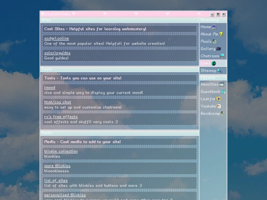 links screenshot