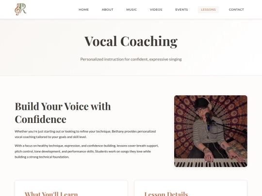 lessons screenshot