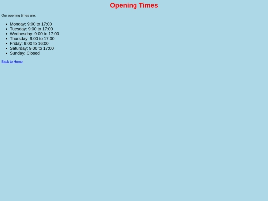 OpeningTimes screenshot