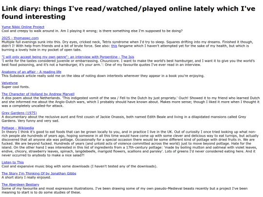 old_link_diary screenshot