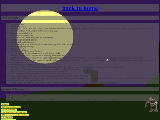 Changelog screenshot