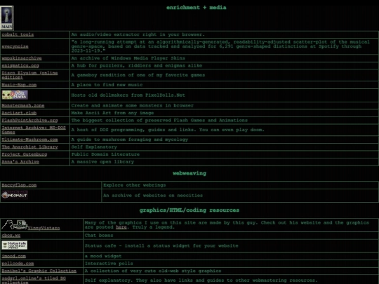 links screenshot