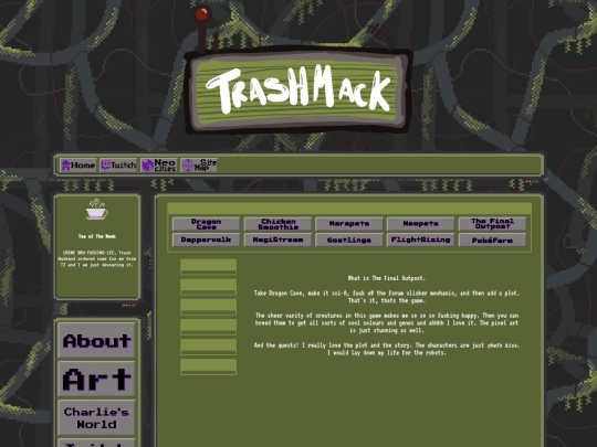 Shrine Pages/Pet Sites/finaloutpost screenshot