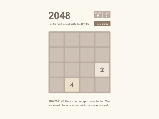 2048 screenshot