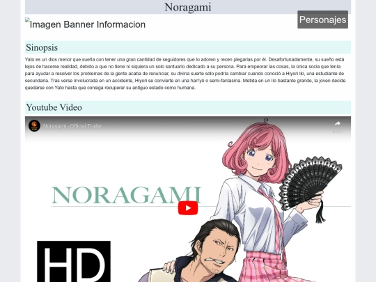 Informacion/InformacionNoragami screenshot