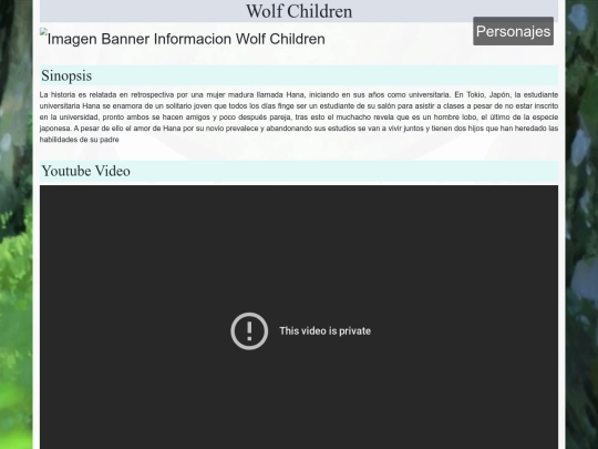 Informacion/InformacionWolfChild screenshot