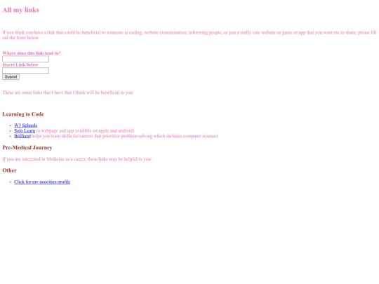 mylinks screenshot