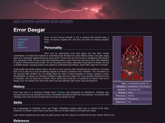 ocs/cosmotalia/error screenshot