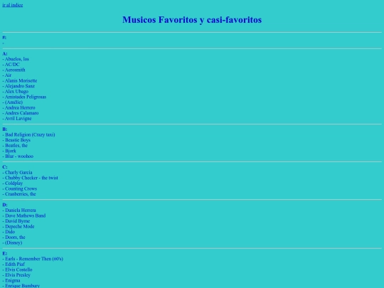 IndiceCentral/Musicos-index screenshot