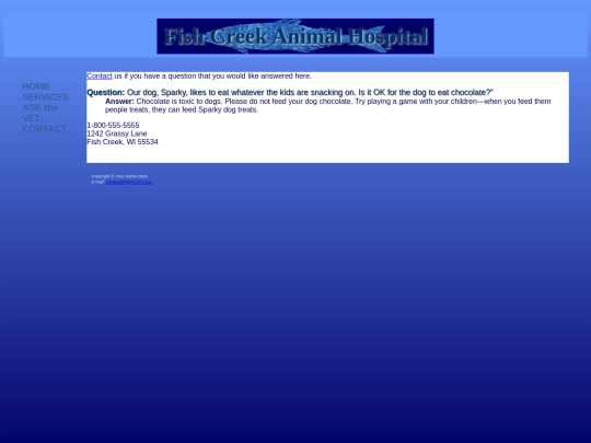 Chapter_06/Case Study/FishCreek/askvet screenshot