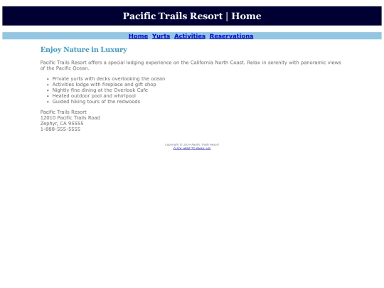 PacificTrailsResort/PTR_home screenshot