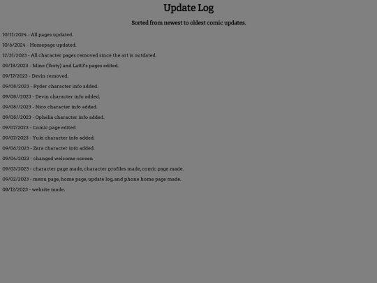 update-log screenshot