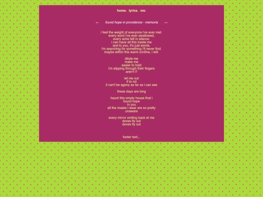 brooklyn/lyrics/foundhopeinprovidence-memoria screenshot