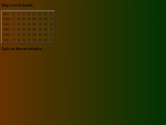 rozvrh screenshot