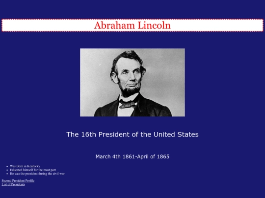 presidentprofileminiproject screenshot