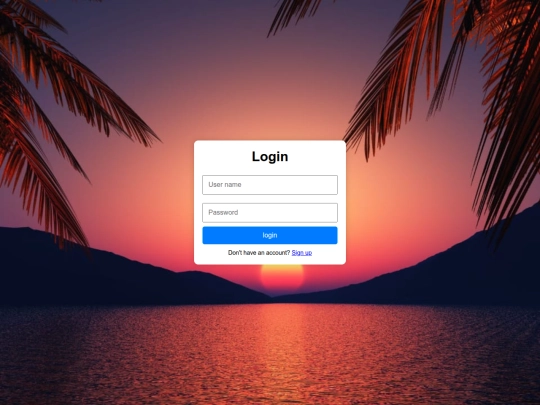 coffee/fashion/login screenshot