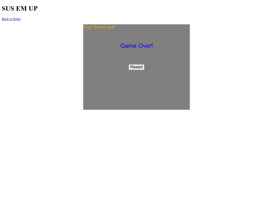 Sus Em Up/gameover screenshot
