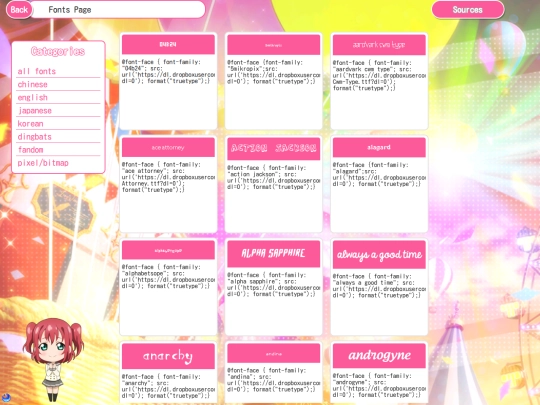 fonts screenshot