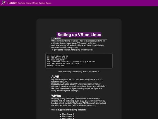 posts/VROnLinux screenshot