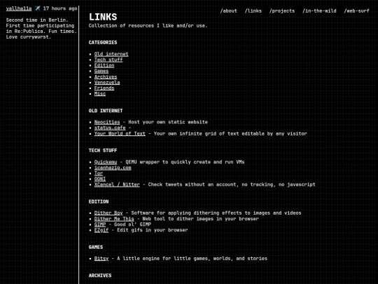 links screenshot