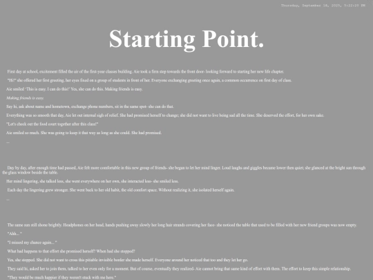 shortstory/startingpoint screenshot