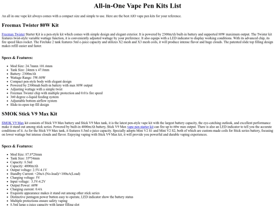 all-in-one-vape-pen-kits-list screenshot