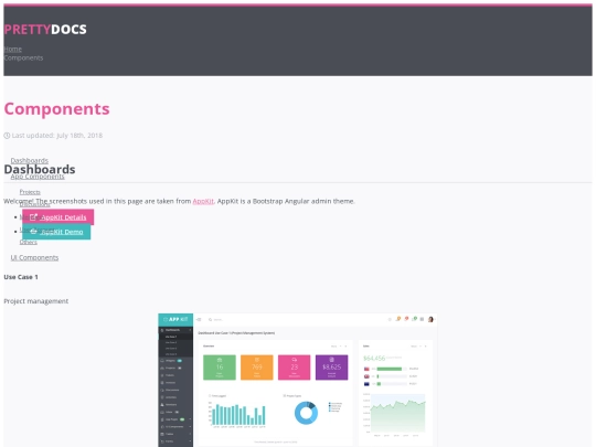 components screenshot